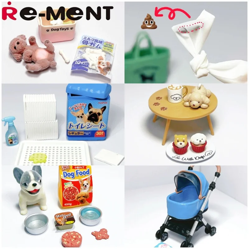 

RE-MENT мини-собака, ежедневная сцена, яйцо, еда, игра с игрушкой-симулятором «Жизнь щенка» для коллекционеров и детей