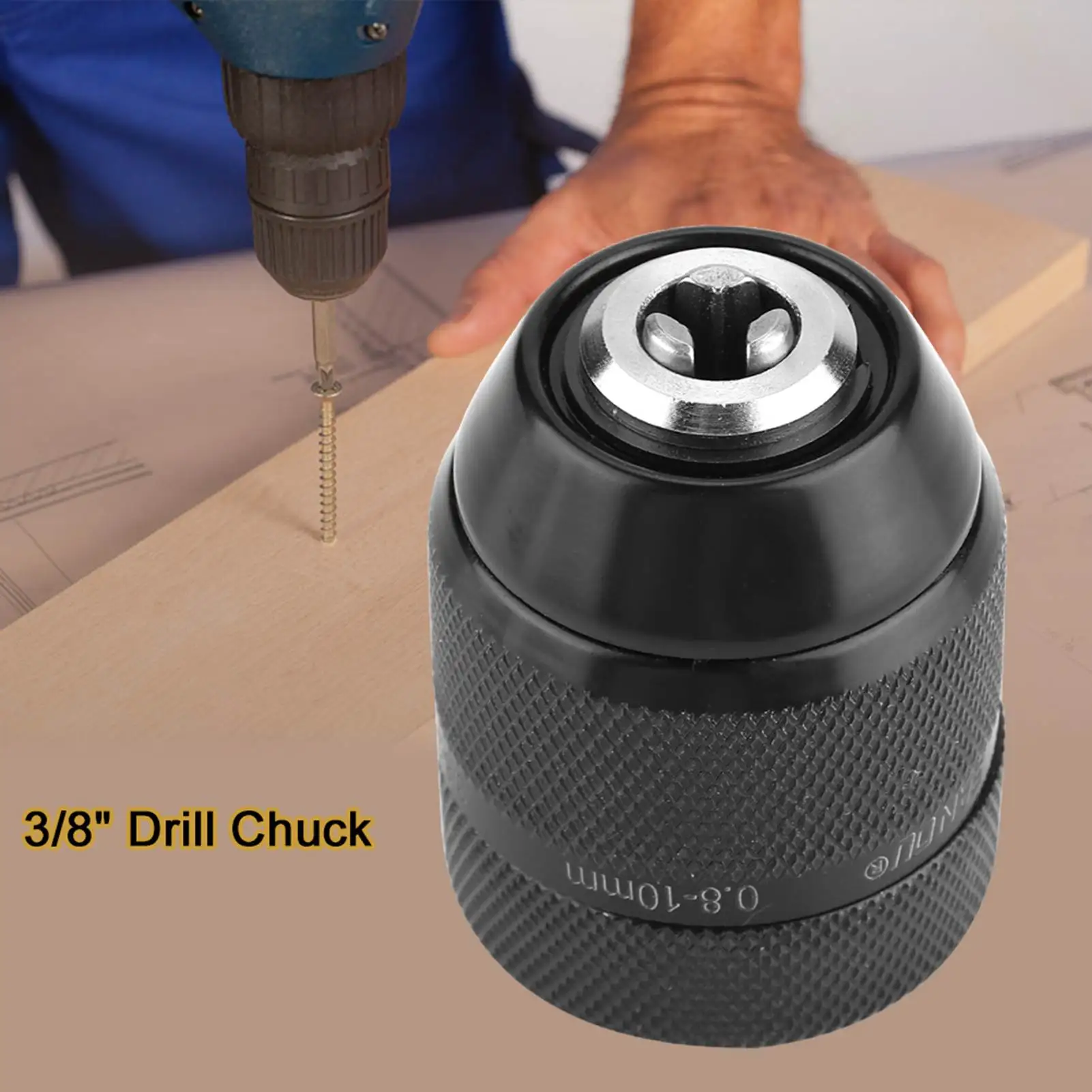 Self Locking Chuck Drill Chuck Adapter All Metal Round Hex Shank Keyless Drill Chuck Metal Construction Tool Conversion