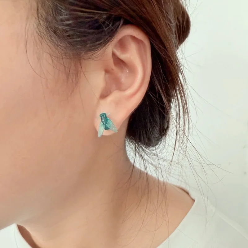 New Style Simulation Fly Earrings, Prank Abstract Funny Interesting Earrings, Simulation Design Insect Earrings for Women