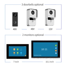 10Inch Screen 2MP 1080P POE IP WIFI Doorbell Intercom Video Door Phone Digital Camera Visual Door Viewer Access Control System