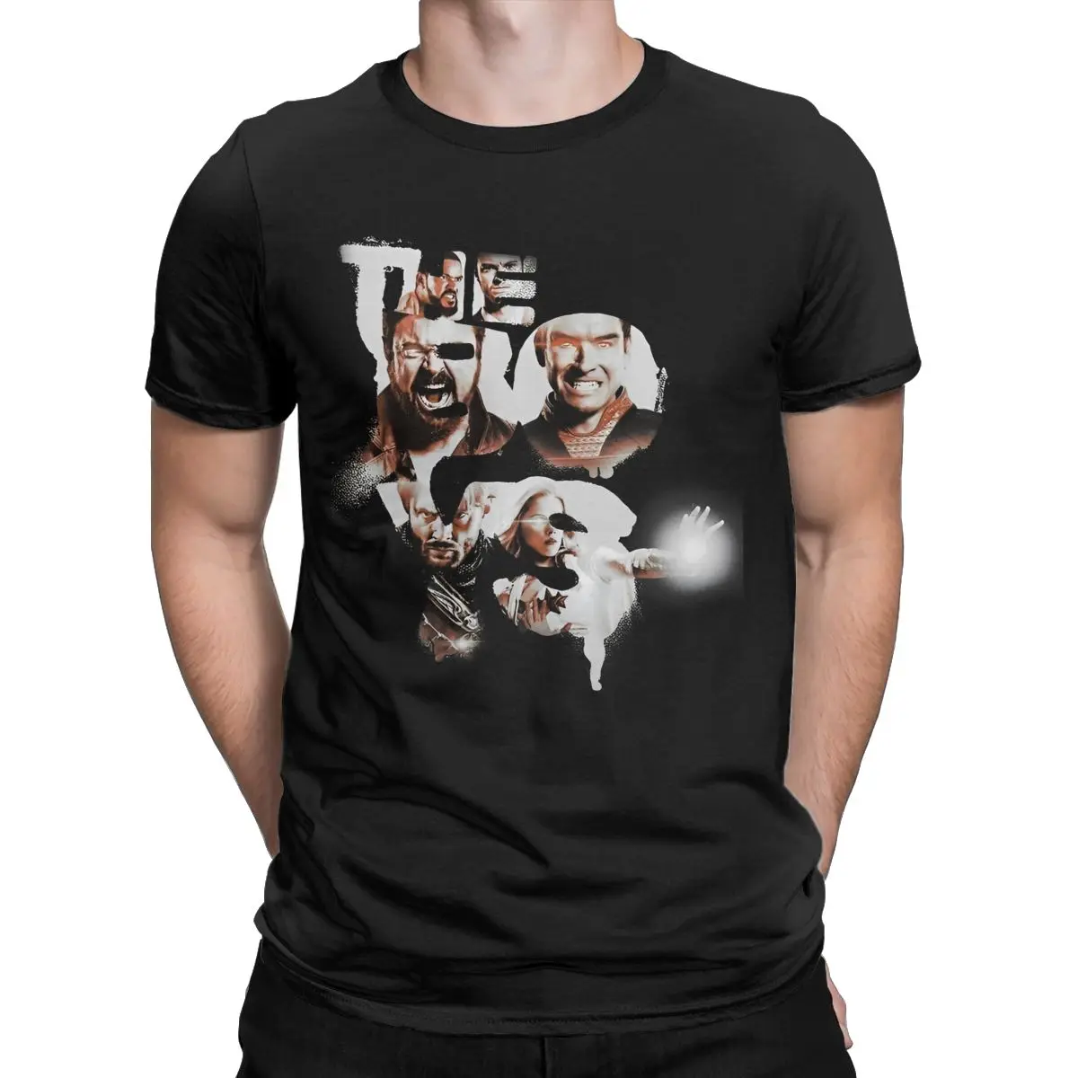 Men T-Shirt The Homelander The Boys Season 4 Vintage Pure Cotton Tees Short Sleeve TV Show T Shirts Round Collar Graphic Printed