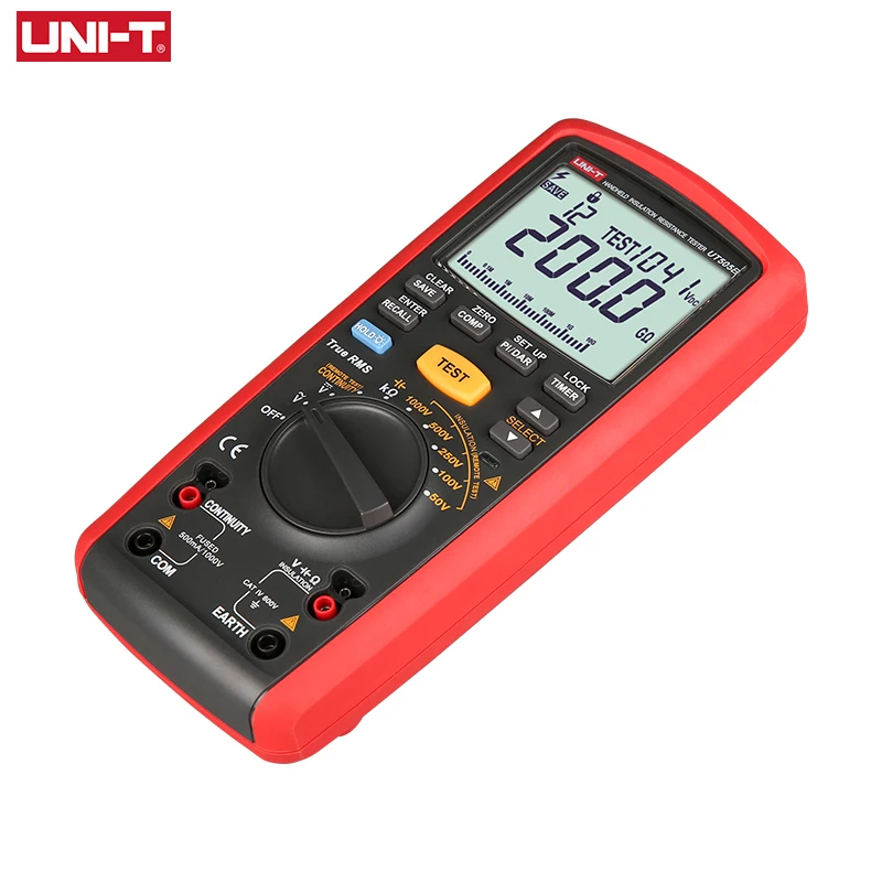 Imagem -03 - Uni-t-testadores de Resistência a Isolamento Portátil Milímetro Digital Ohímetro Alcance Automático 1000v 20go Ut505a Ut505b