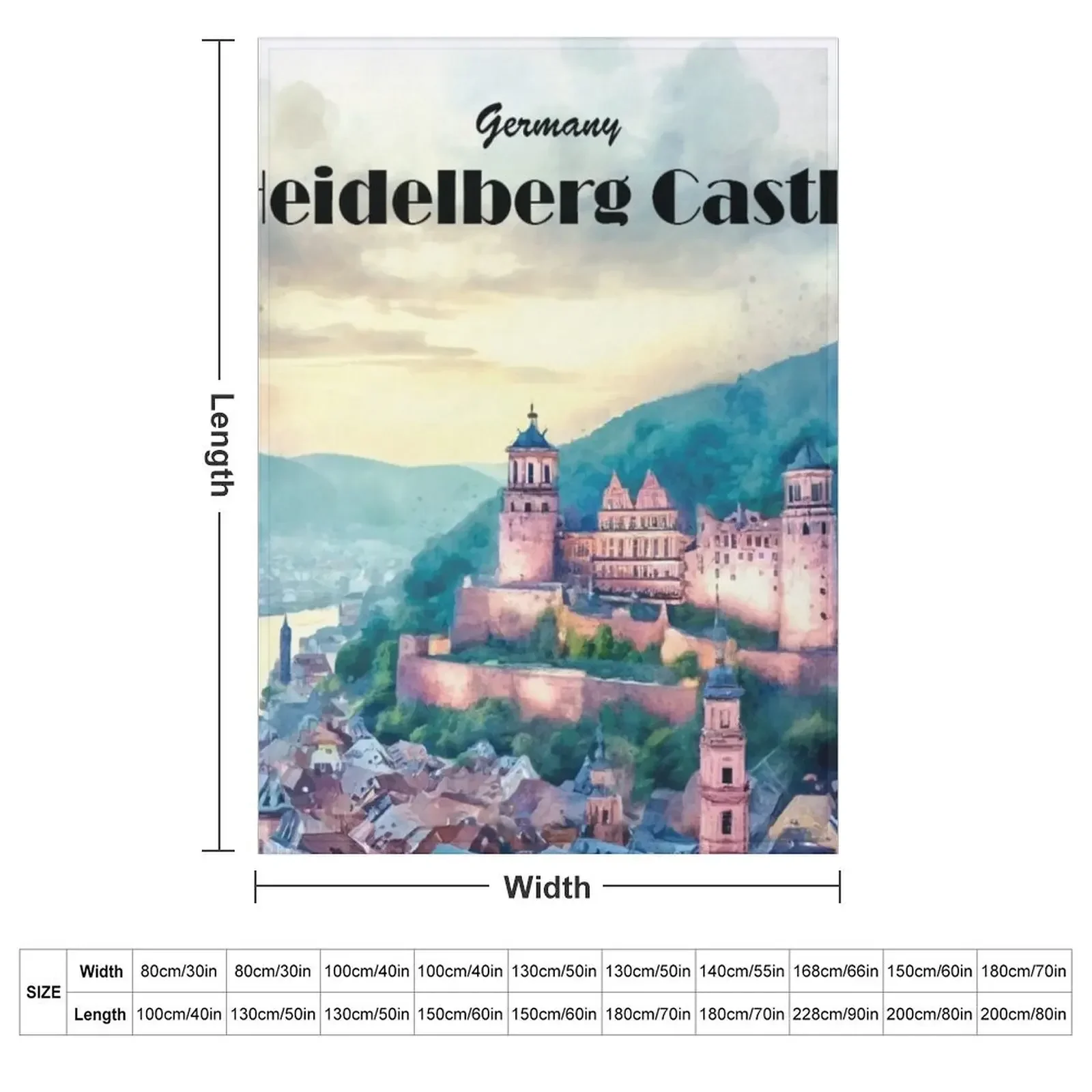Heidelberg Castle, Germany Throw Blanket couch cozy soft plush fuzzy picnic outdoor blanket