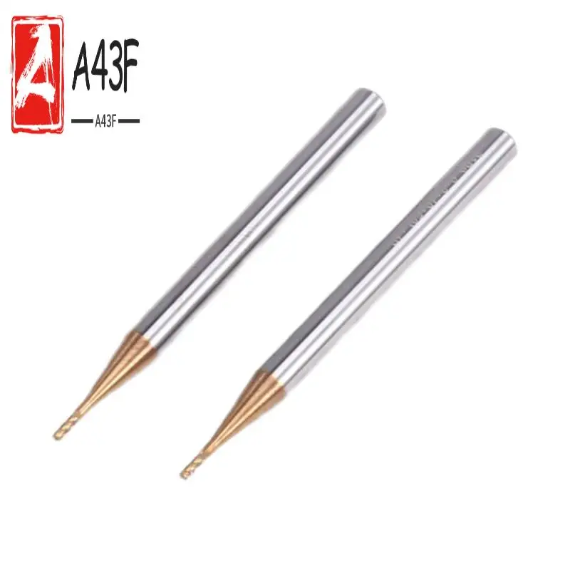 

A43F-2PCS 1R0.2X3xd4x50 Cooling Bit CNC High Hard Coating Carbide Bit High Efficiency Wear-Resistant Cooling Drill