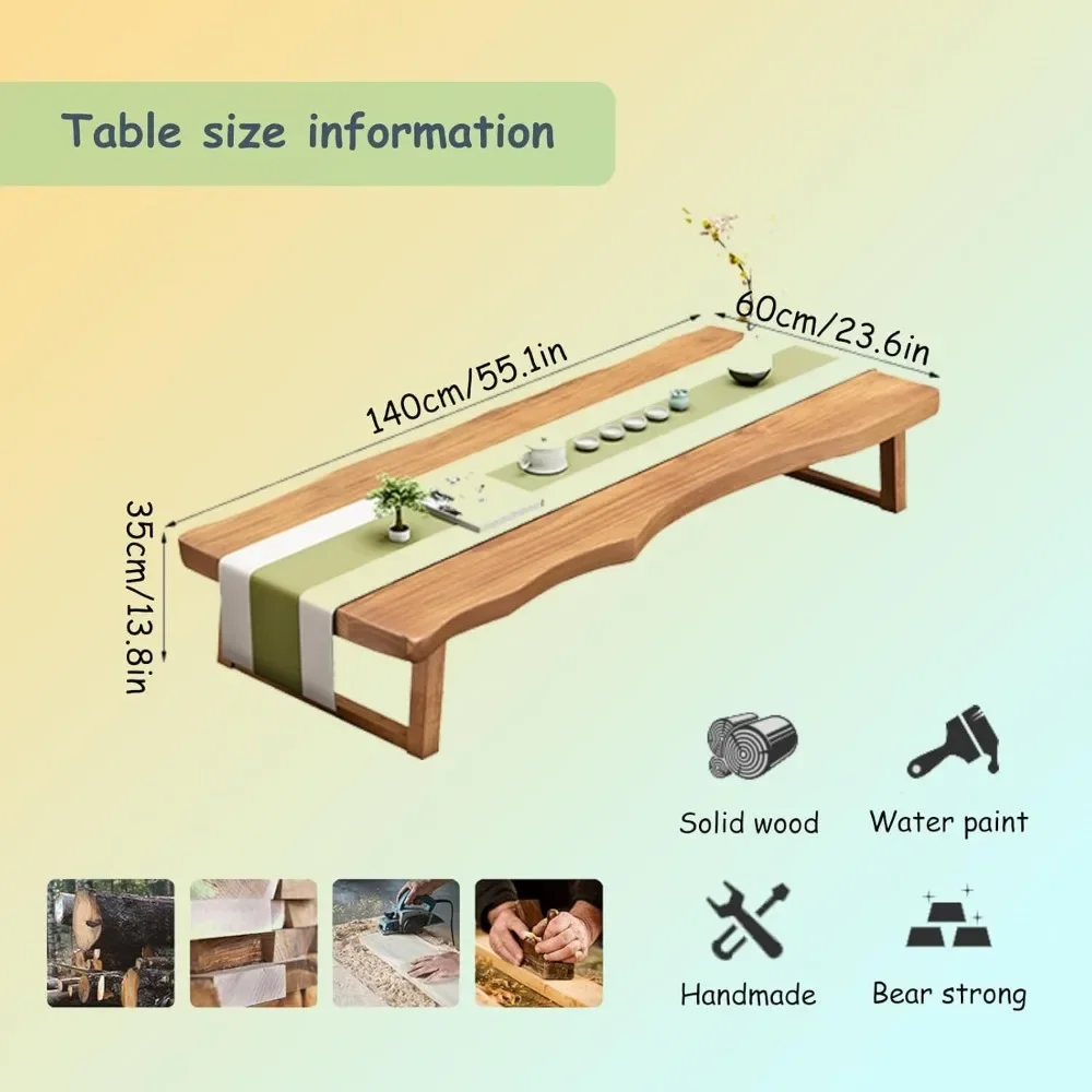 Table à plancher basse japonaise, table d'autel pour la méditation, table basse en tatami, petite table à thé pour s'asseoir au sol, pour la salle à manger