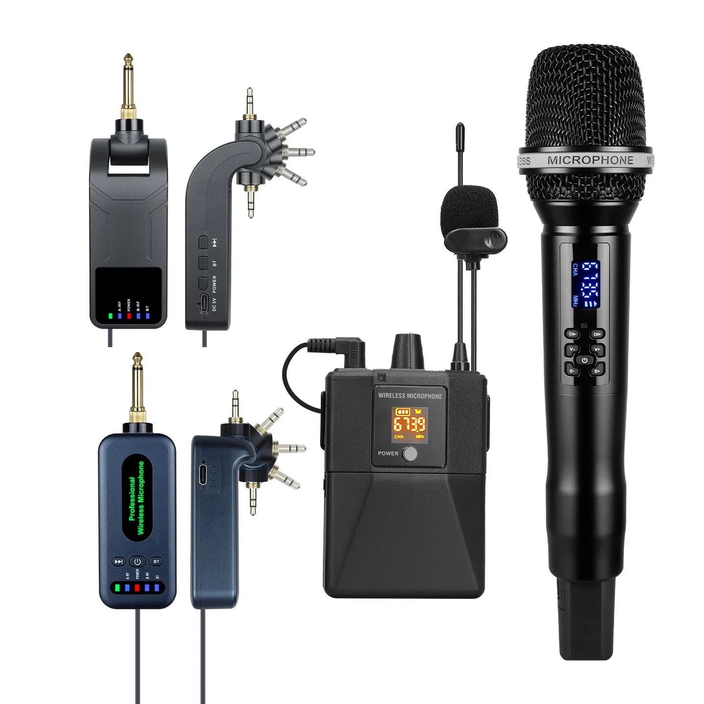 Cross-border hot-selling all-metal K-singing microphone outdoor live streaming wireless microphone 3.5mm jack charging model one