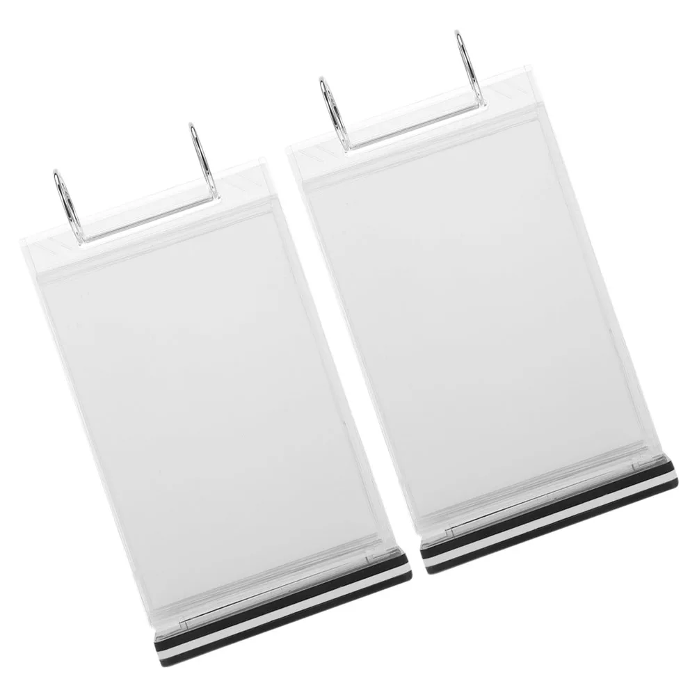2Pcs Menü Halter Flip Werbung Stand Display-ständer PVC Tisch Zeichen Werbung Rack Desktop Poster Brief Bord Display