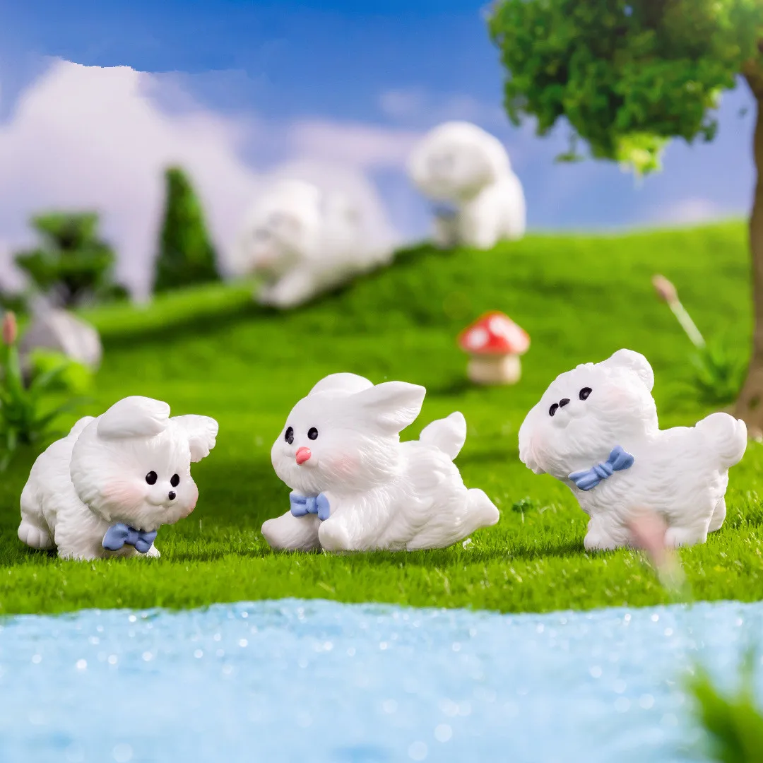 Figurines Miniatures Cute Dog Micro Landscape Ornaments For Home Decorations Kawaii Puppy Car Desk Decor Room Accessories