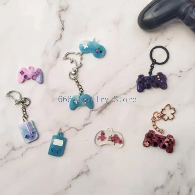 

F2TD Silicone Mold for DIY Keychain Necklace Charms Epoxy Resin Jewellery Making