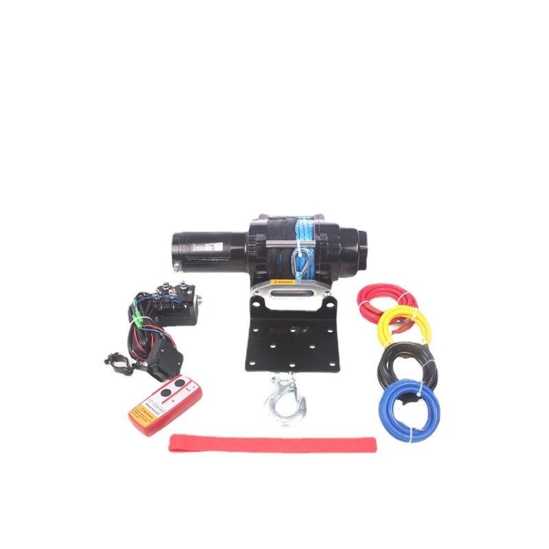Small Electric Winch 4500 lbs with Nylon Rope for  Light  Small Crane