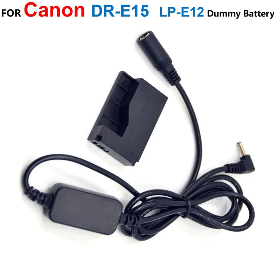 ACK-E15 Câble USB Type-C LP-E12 Batterie Factice DR-E15 PD Kit Adaptateur pour Appareil Photo Canon EOS 100D Kiss x7 Rebel SL1 ACK-E15 Câble USB Type-C LP-E12 Batterie Factice DR-E15 PD Kit Adaptateur pour Appareil Photo Canon EOS 100D Kiss x7 Rebel SL1