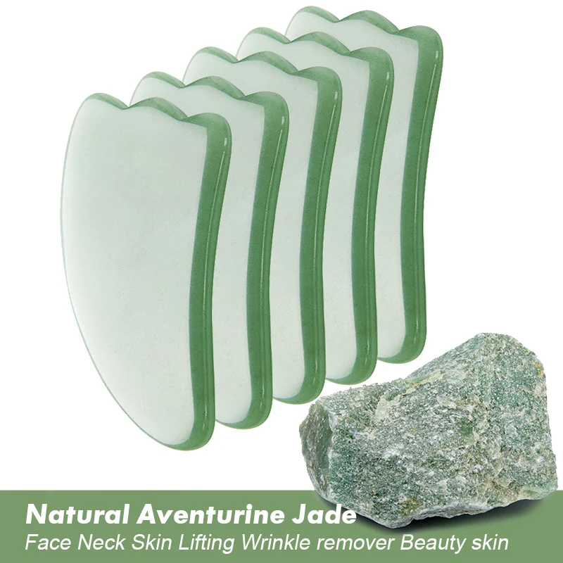 5pcs/set Natural Jade Gua Sha Stone Scraper Gua Sha Massage for Face Massager Face Neck Thin Lifting Beauty Skin Care