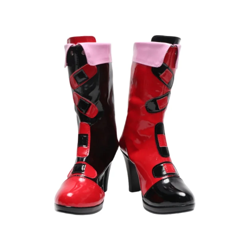 Zapatos de Cosplay de Anime Harley Quinn, botas de tacón alto, accesorios para fiesta de Halloween, juego de rol, hecho a medida, Aksesori