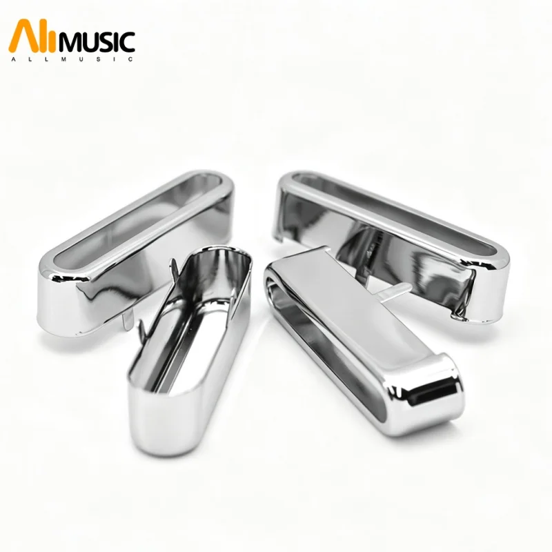 4Pcs Brass Cover Top Open for TL Neck Pickup Cover/Lid/Shell TL Style Guitar Parts 65x14.5mm Black/Gold/Chrome