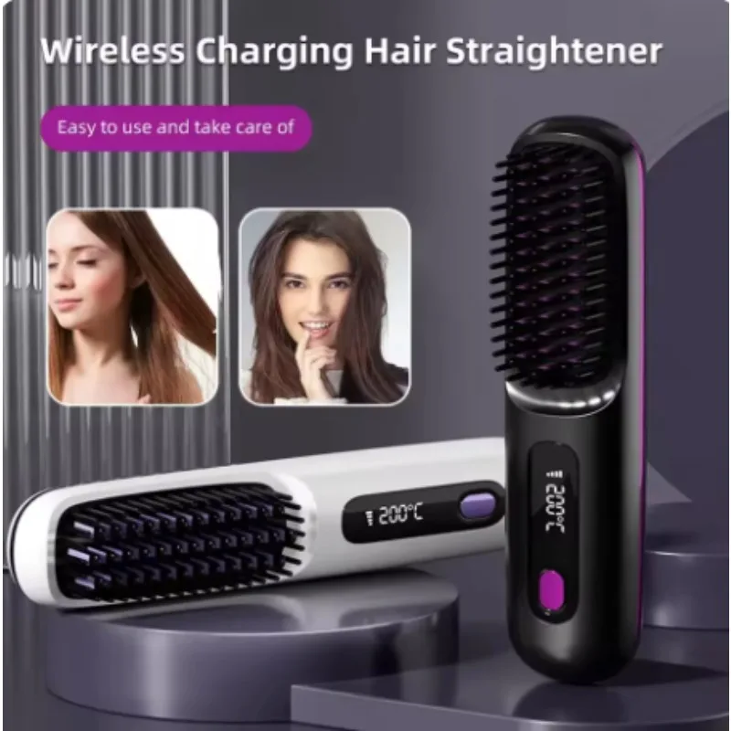 

Heating Straight Hair Comb Electric LCD Usb Wireless Portable Negative Ion Styling Tool Rechargeable Straightening Brush