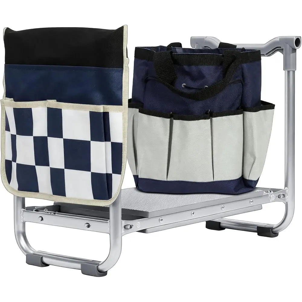 

Wider and Thicker Garden Kneeler Seat with Heavy-Duty Stool, Includes Gardening Tool Pouch and Bag, Convertible Bench for Garden