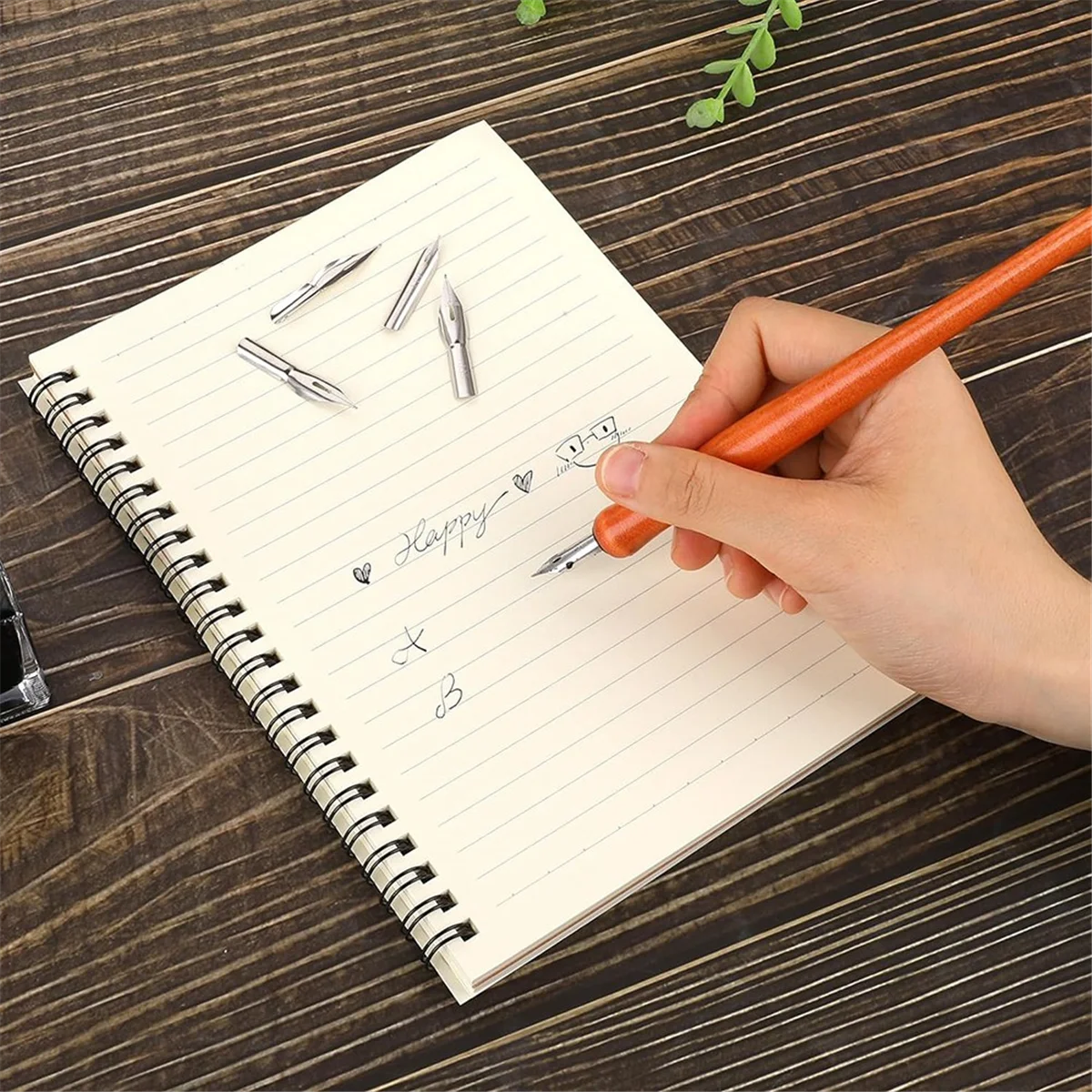 木製ペン先インクペン先セット、ディップペンホルダー、コミック書道ペン先、描画ペン先、10個