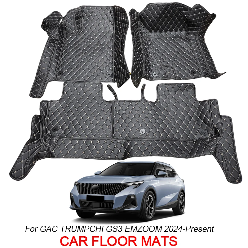 Car Floor Mat 3D Full Surround Protect Liner Foot Pad Carpet PU Leather Waterproof Auto For GAC TRUMPCHI GS3 EMZOOM 2024-Present