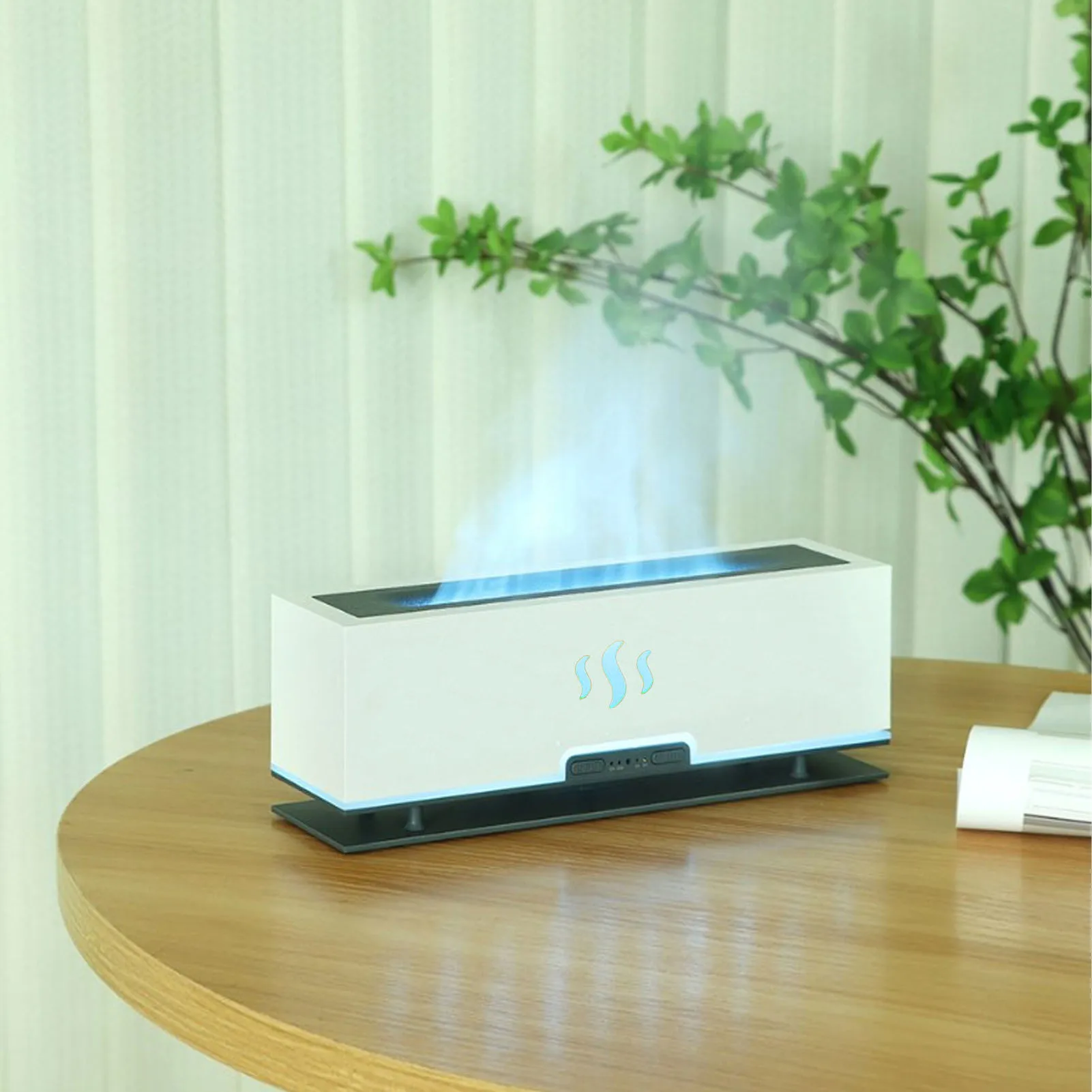 Flame  Diffuser Hollow Out Smart LED Lamp Simulation Flame Atomizing Humidifier Essential Oil Diffuser 100 to 240V