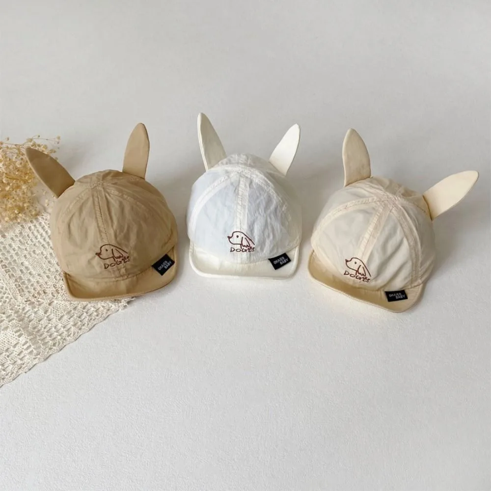 

Breathable Dog Ear Peaked Cap Quick Dry Korean Style Baby Baseball Cap Streetwear Cartoon Animals Cute Puppy Sunhat