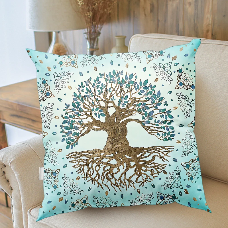 Tree of Life Cushion Cases Botanical Floral Throw Pillows sun moon Tree LifePatterns Pillows Case Modern Sofa Couch Decorative