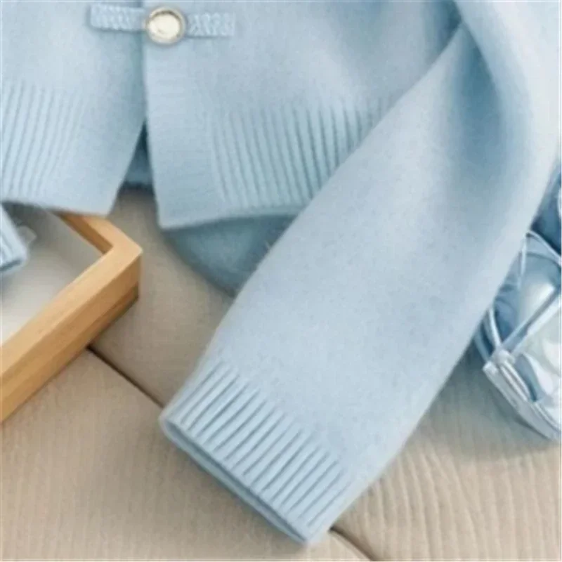 여성용 울 니트 가디건, 빈티지 버클 O-넥 긴팔 캐주얼 스웨터, 상의 니트웨어, 용수철 가을 의류, 새로운 패션