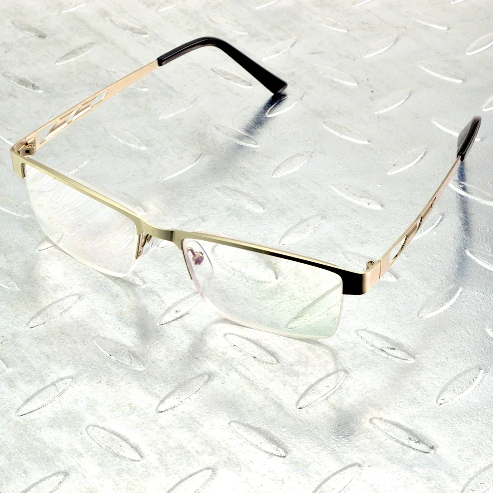 Business Al-mg Alloy Rectangle Simple Style Light Weight Hinge Exquisite Temples Anti-fatigue Reading Glasses +0.75 To +4