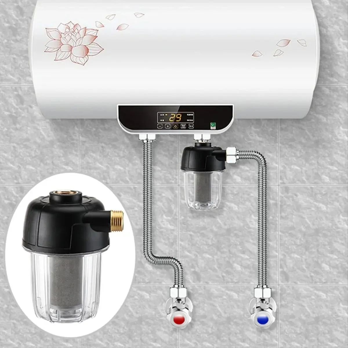 New Stainless Steel Water Filter Element,Water Heater Prefilter for Water Heater Tap Water Filter Element Home Improvement