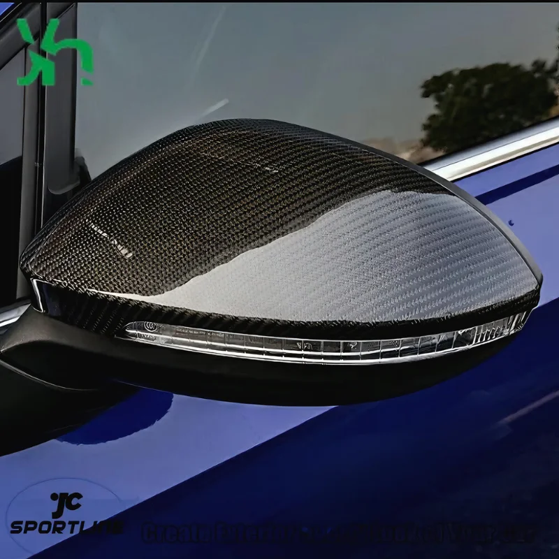 VW Golf MK8 (2020-) Lamando (2022-2023) غطاء عدسة الرؤية الخلفية استبدال مرايا الرؤية الجانبية من ألياف الكربون الجافة
