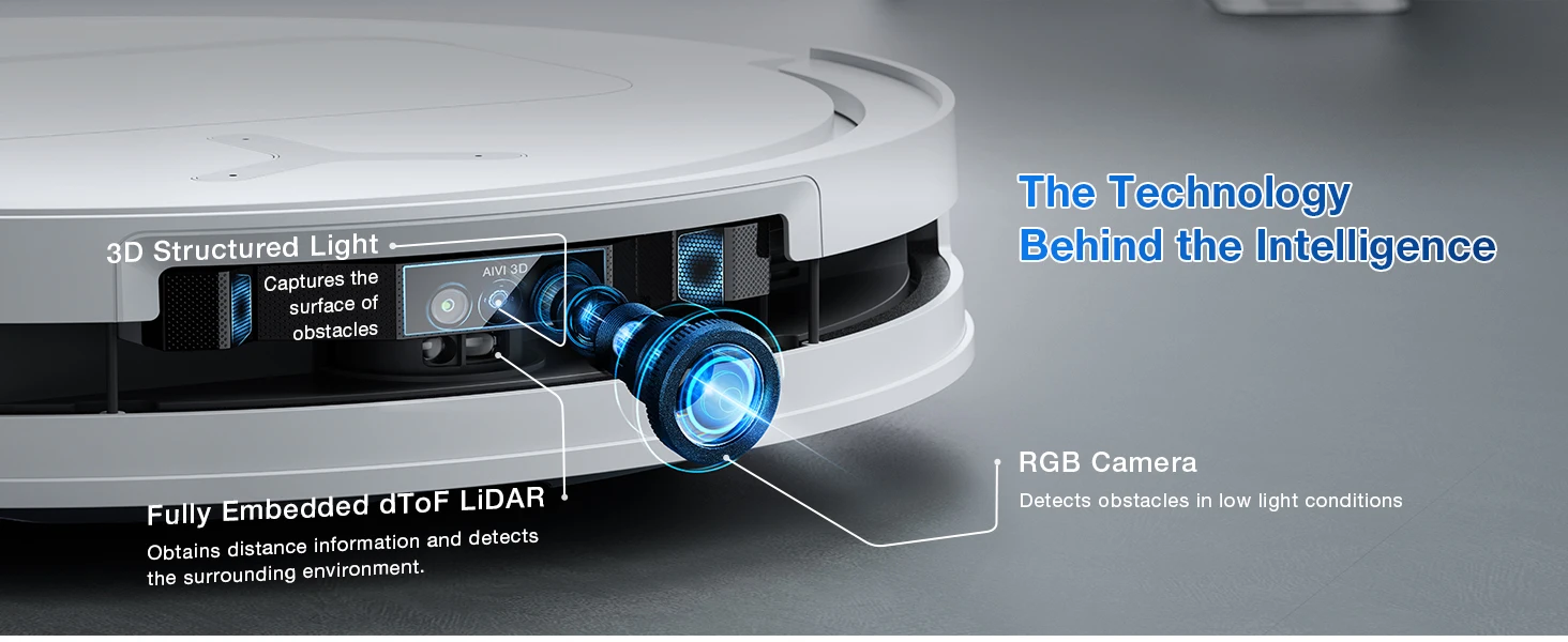 ECOVACS DEEBOT T50 PRO OMNI Robot Vacuum Cleaner Extend Side Brush and Mop 15,000Pa 75℃ Hot Water Mop Washing AIVI 3D 3.0, White