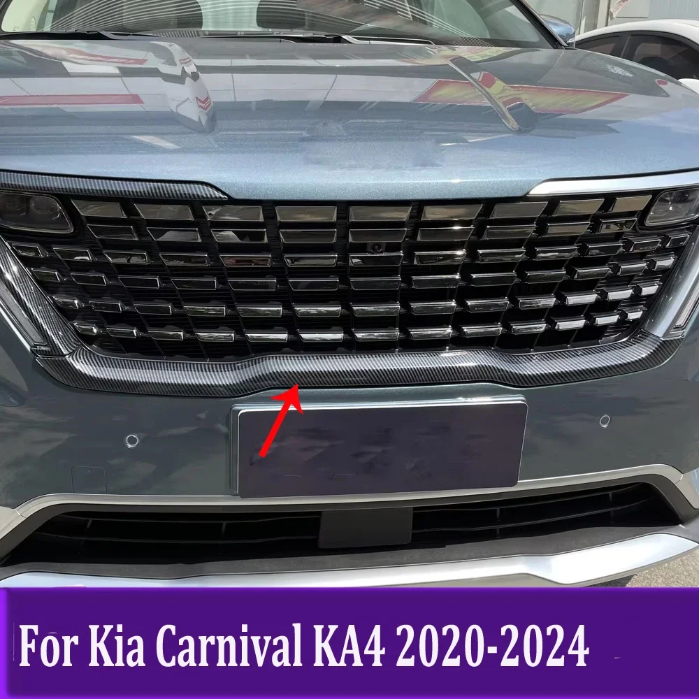 

Front Center Grille Cover Grills Trim Car Sticker Exterior Accessories For Kia Carnival KA4 2020 2021 2022 2023 2024