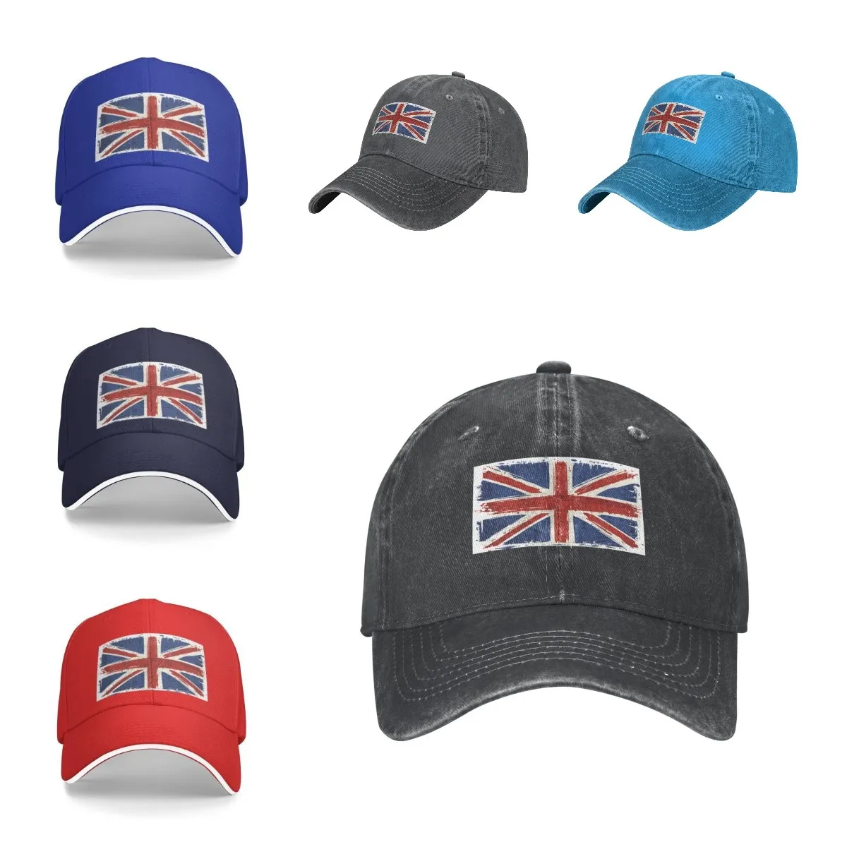 UK National Flag Country Snapback Cap Denim Cap Adult Unisex Four Seasons Hats for Women Cap for Men Hats One Size