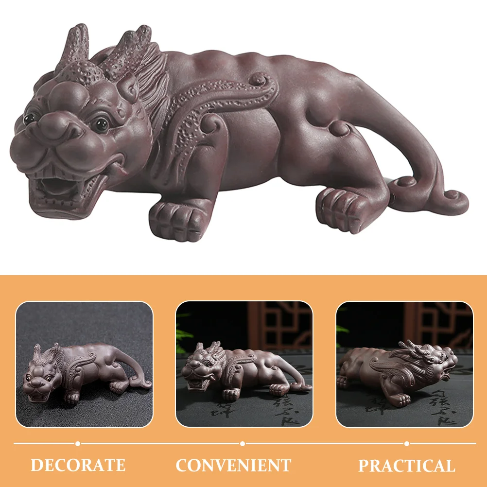 

1 Piece Purple Sand Tea Pet Wealth Pixiu Statue Ancient Animal Shaped Decor for Kung Fu Tea Table Tearoom Ornament Home Decor