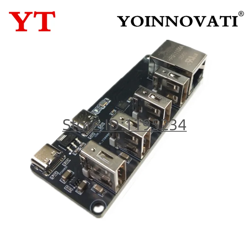 CH339F USB to RJ45 Ethernet Hub Module 4-Channel USB2.0 Extender with Network Card Driver Plug and Play