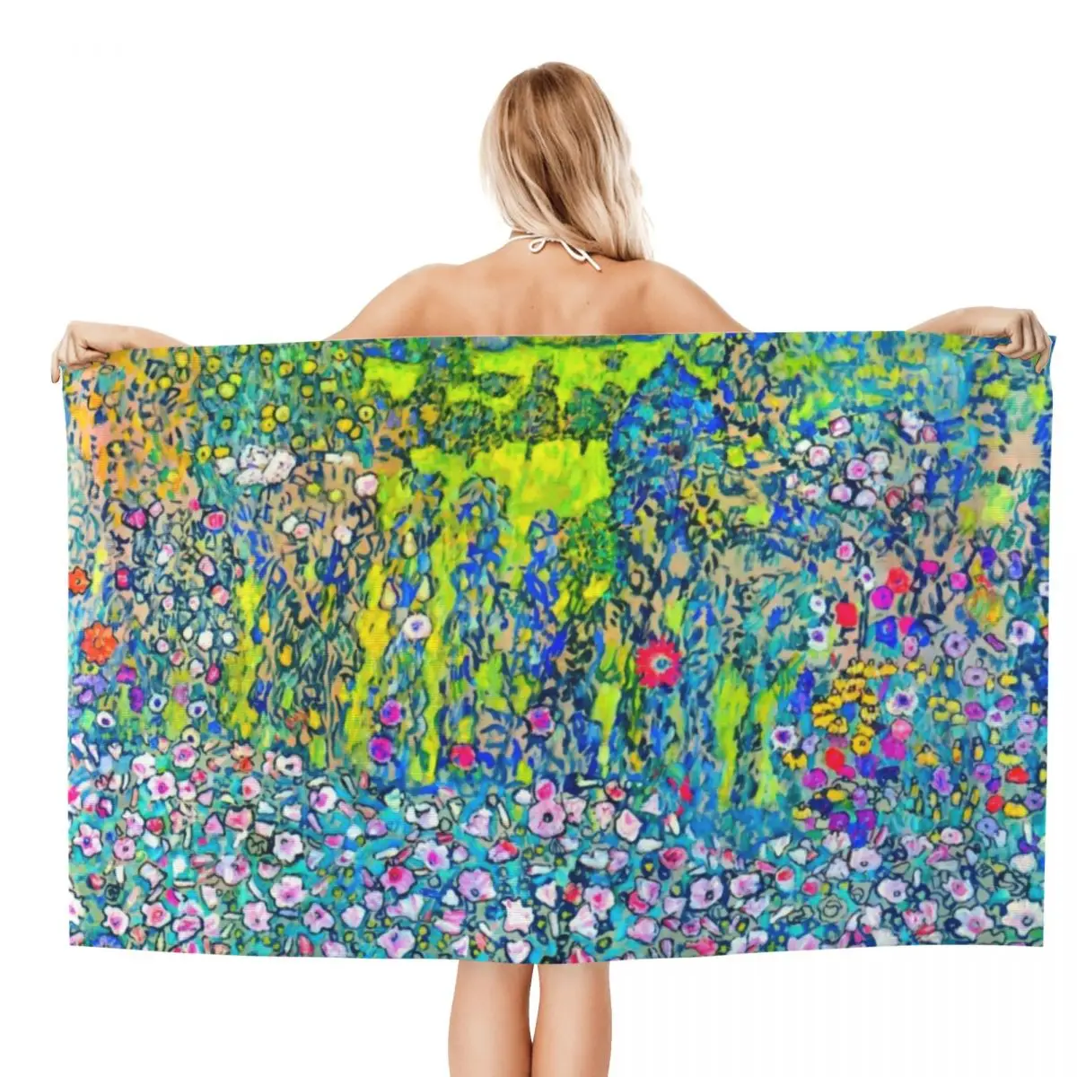 Horticultural Landscape With Hilltop By Gustav Klimt Bath Beach Towel Microfiber Painting Art Travelling Swimming Camping Towels