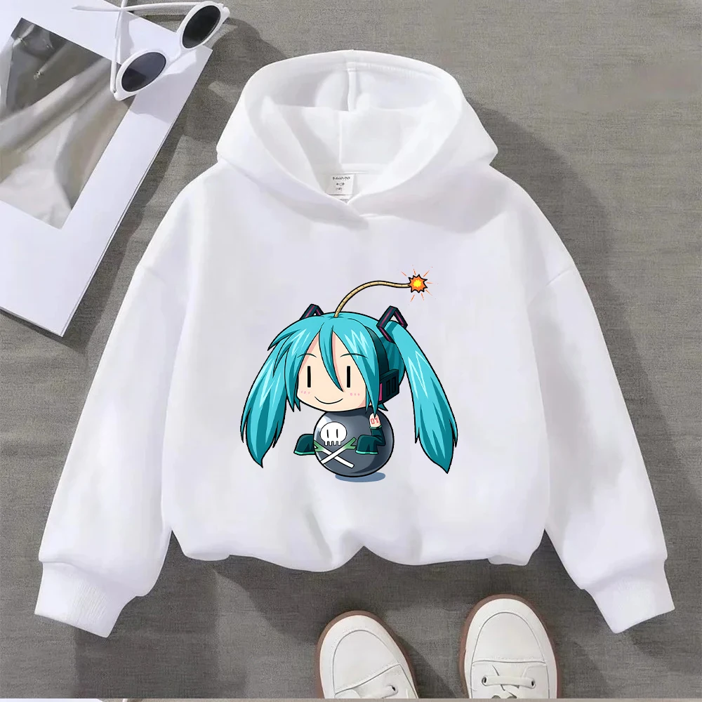 

Hatsune Miku Harajuku Print Pattern Hoodie Women Men Cute Cartoon Bomb Graphic Sweatshirt Casual Long Sleeve Pullover
