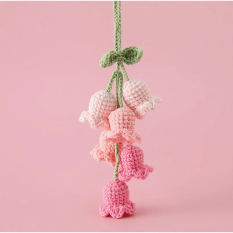 New Wool Knitted Flower Hanging Ornament, Pastoral Style, Suitable for Garden, Indoor Decor & Pendant