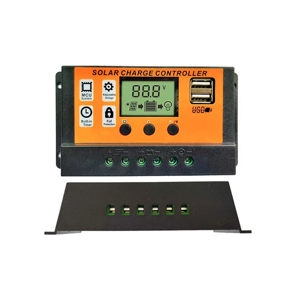 12V/24V 80A 100A Solar Controller with LED LCD Display, Solar Panel Controller, Solar Panel Battery Regulator, USB Port