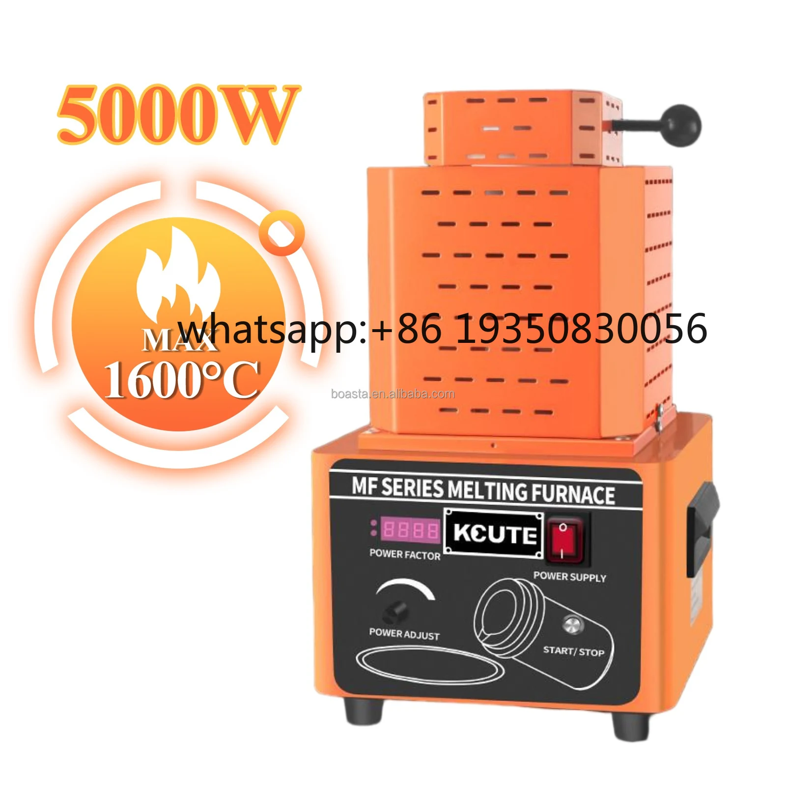 

Boasta 1600℃ 5000W IGBT Mid Frequency Melting Furnace 1-3kg Gold Silver Metal Induction Furnace Jewelry Casting Machine 1/2/3KG