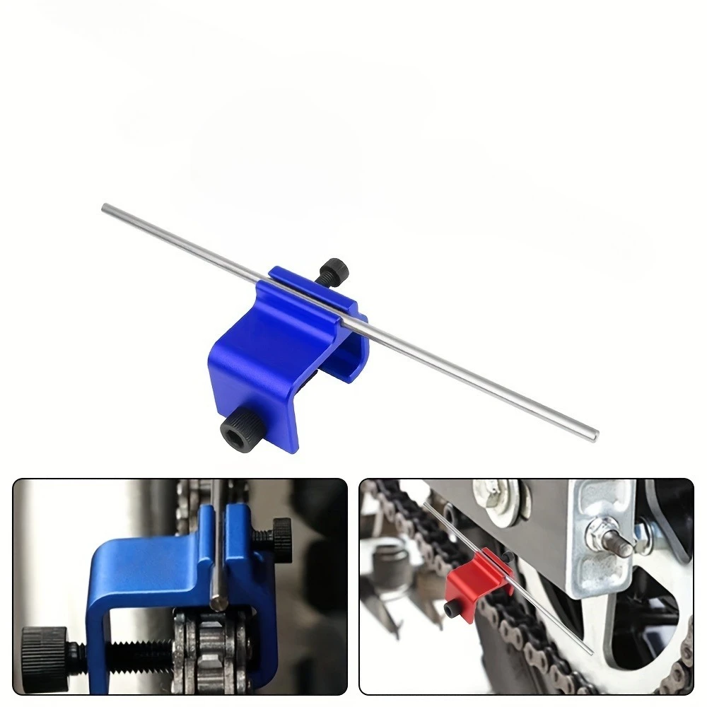 Motorcycle chain alignment tool - Quick and precise chainwheel adjustment, suitable for most models