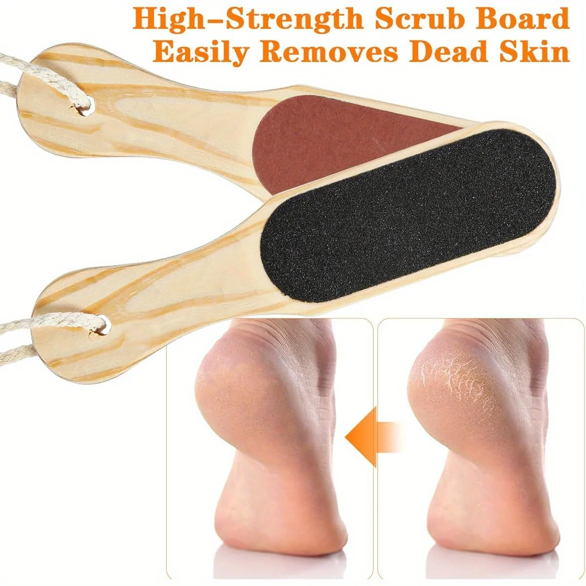 

Двусторонняя пилка для ног с ручкой из переработанного дерева, поверхность с грубой тонким песком для удаления омертвевшей кожи, профессиональный инструмент для педикюра, рашпиль для ног