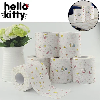 Olá Kitty Impressão Rolo de Papel Higiênico, 2-Camada, Criativo, Bonito, Doméstico, Cozinha, Mesa, Banheiro, Suprimentos, Presentes