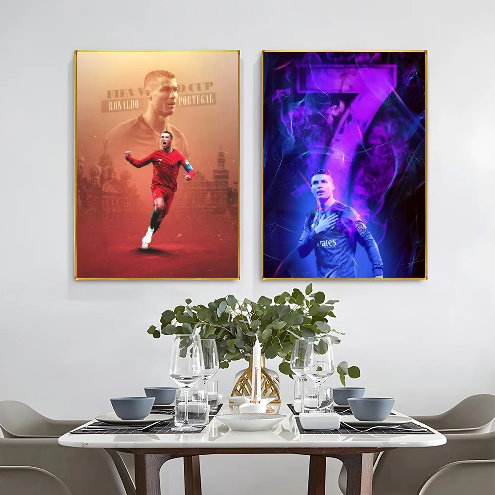 1PC C-cristiano R-ronaldo Poster Self-adhesive Art Waterproof Paper Sticker Coffee House Bar Room Wall Decor