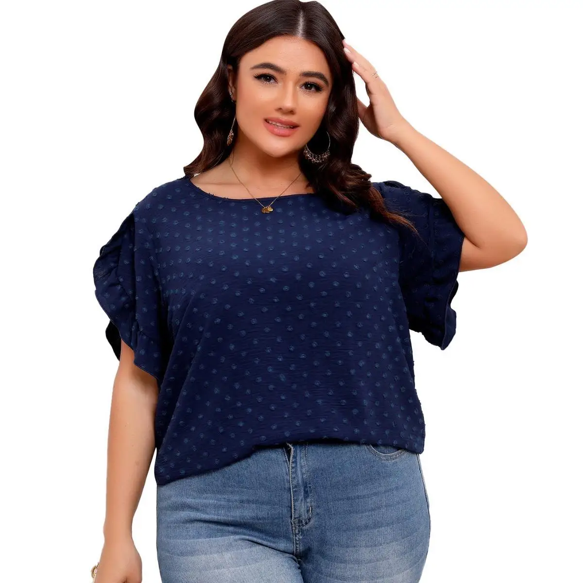 

Lotus Le ort Sve irt Small Ball SVE Ciwalk A-Line Dr Large Size Women's Faion round Ne Zipper Side Opening