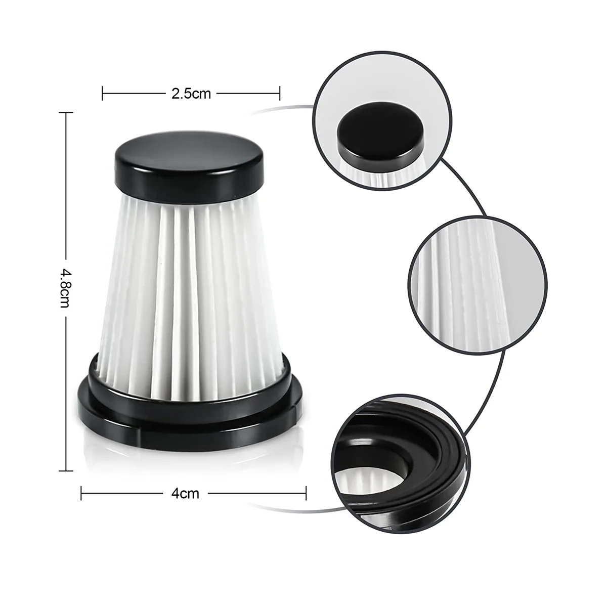 6 filtros HEPA para aspirador de pó K12 / K12 Pro / K13 e aspirador de pó portátil Genius Invictus.0/2.0