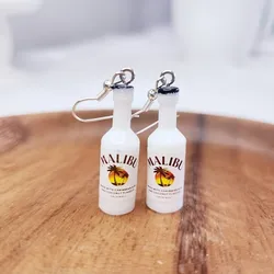 Creative Mali Brown Wine Bottle Earrings Unique Resin Accessories Handmade Jewelry Summer Party Earrings Best Gifts