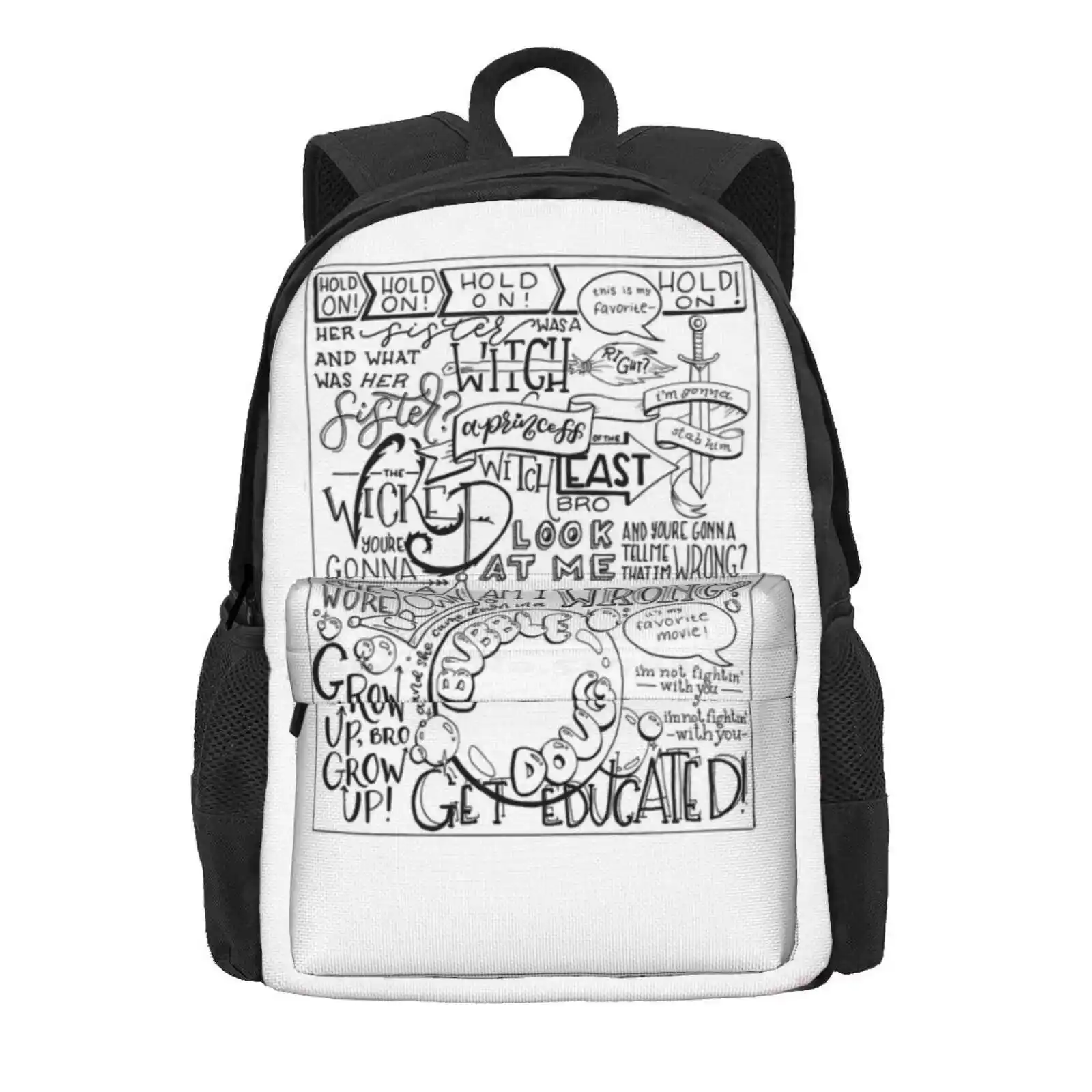 The Wicked Witch Of The East Bro Hand Lettered Hot Sale Schoolbag Backpack Fashion Bags Quote Hand Lettering Wicked Witch Of