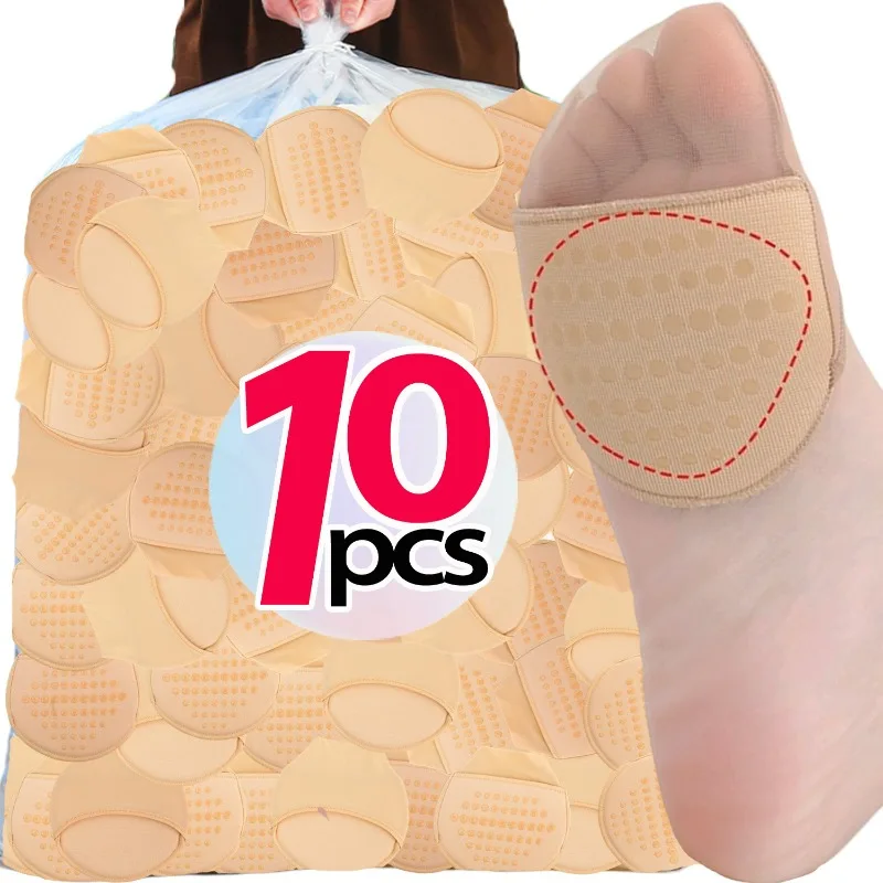 

2/10 шт. женские невидимые силиконовые носки на половину ног, нескользящие дышащие носки с подушкой для передней части стопы для высоких каблуков, мягкие чулочно-носочные изделия, стельки