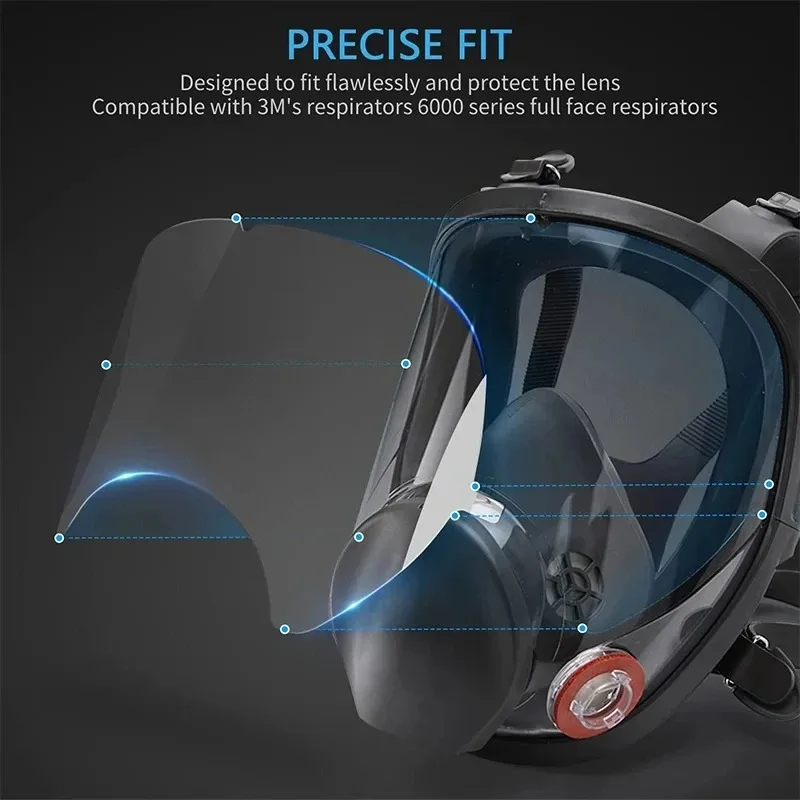 Anti Scratch 6885 Protective Lens Film Fit For 3M 6800 Respirator Painting Spraying Gas Masks Full Face Screen Protector cover