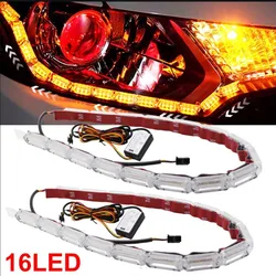 Car LED crystal tear eye light Horse race lamp Flowing light effect light guide strip Dual color turn signal lights Car light